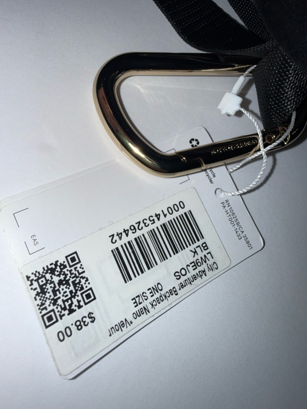 lululemon athletica Mini Backpack Keychain in Black with Gold Hardware - Picture 9 of 11